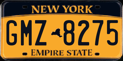 NY license plate GMZ8275