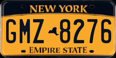 NY license plate GMZ8276