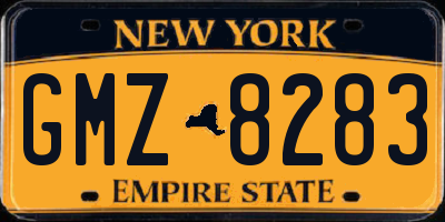 NY license plate GMZ8283