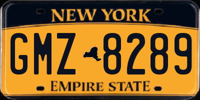 NY license plate GMZ8289