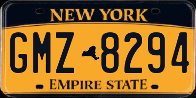 NY license plate GMZ8294