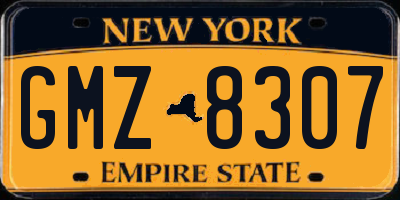 NY license plate GMZ8307