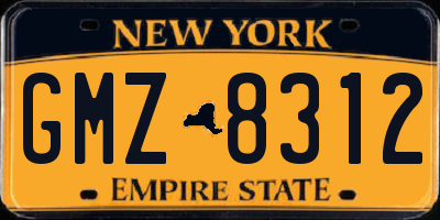 NY license plate GMZ8312