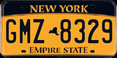 NY license plate GMZ8329