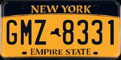 NY license plate GMZ8331