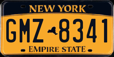NY license plate GMZ8341