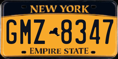 NY license plate GMZ8347