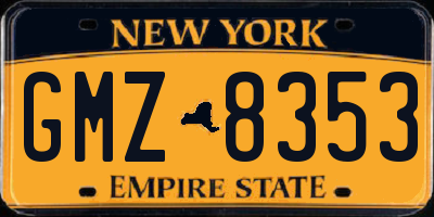 NY license plate GMZ8353