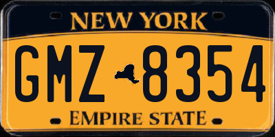 NY license plate GMZ8354