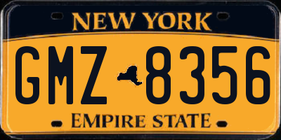 NY license plate GMZ8356