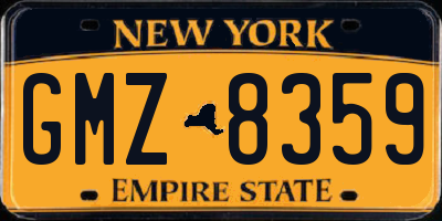 NY license plate GMZ8359