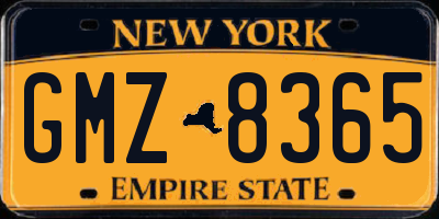 NY license plate GMZ8365