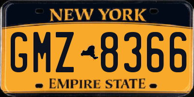 NY license plate GMZ8366