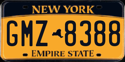 NY license plate GMZ8388