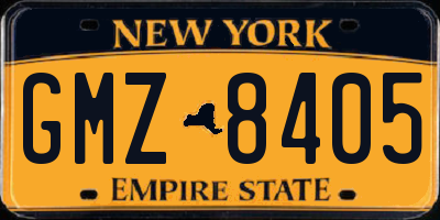 NY license plate GMZ8405
