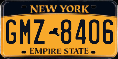 NY license plate GMZ8406