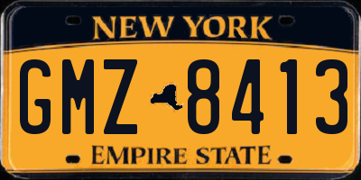 NY license plate GMZ8413