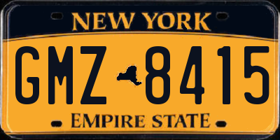 NY license plate GMZ8415