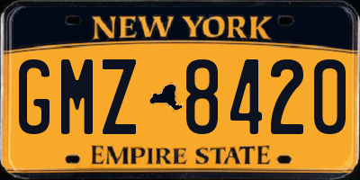 NY license plate GMZ8420