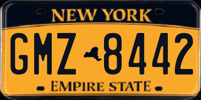NY license plate GMZ8442