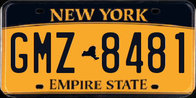 NY license plate GMZ8481