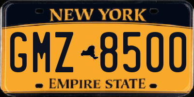 NY license plate GMZ8500