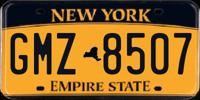 NY license plate GMZ8507