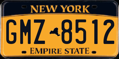 NY license plate GMZ8512