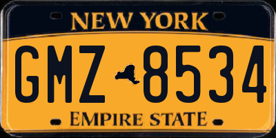 NY license plate GMZ8534