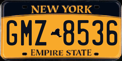 NY license plate GMZ8536
