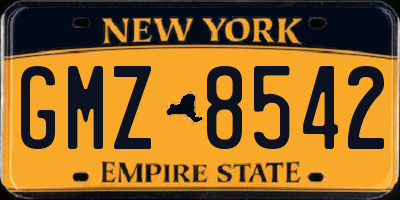 NY license plate GMZ8542