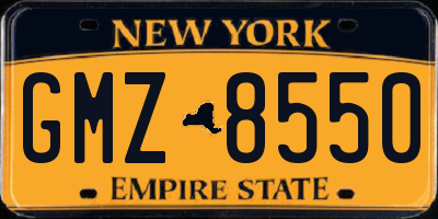 NY license plate GMZ8550