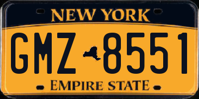 NY license plate GMZ8551