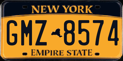 NY license plate GMZ8574