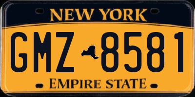 NY license plate GMZ8581