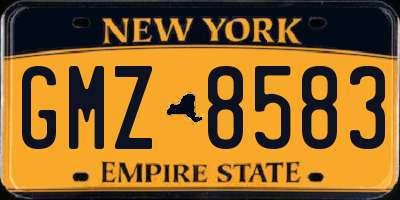 NY license plate GMZ8583