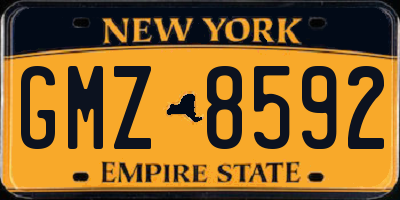 NY license plate GMZ8592