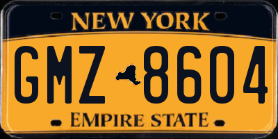 NY license plate GMZ8604