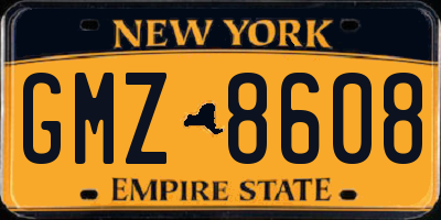 NY license plate GMZ8608