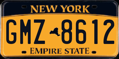NY license plate GMZ8612