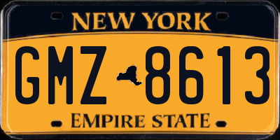 NY license plate GMZ8613