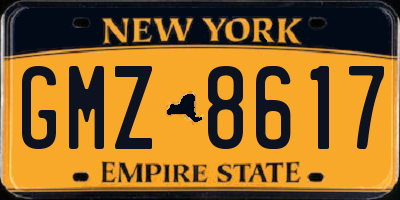NY license plate GMZ8617