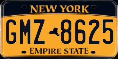 NY license plate GMZ8625
