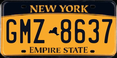 NY license plate GMZ8637