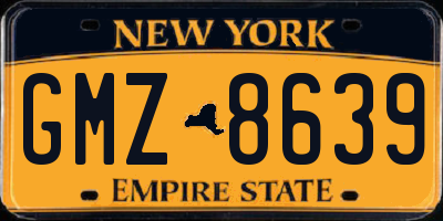 NY license plate GMZ8639