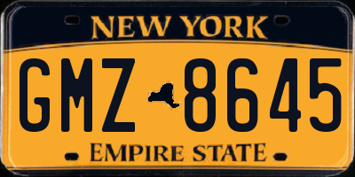 NY license plate GMZ8645