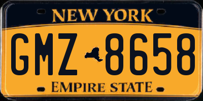 NY license plate GMZ8658