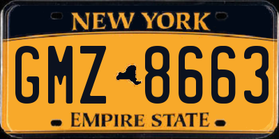 NY license plate GMZ8663