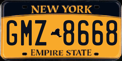 NY license plate GMZ8668