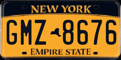 NY license plate GMZ8676